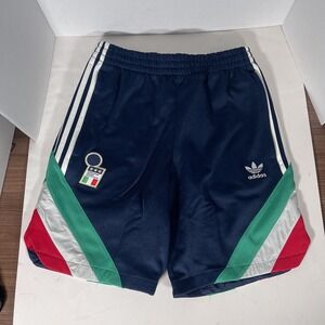 Adidas Originals Italy FIGC Throwback Soccer Shorts Mens Blue‎ Size Small IY4629